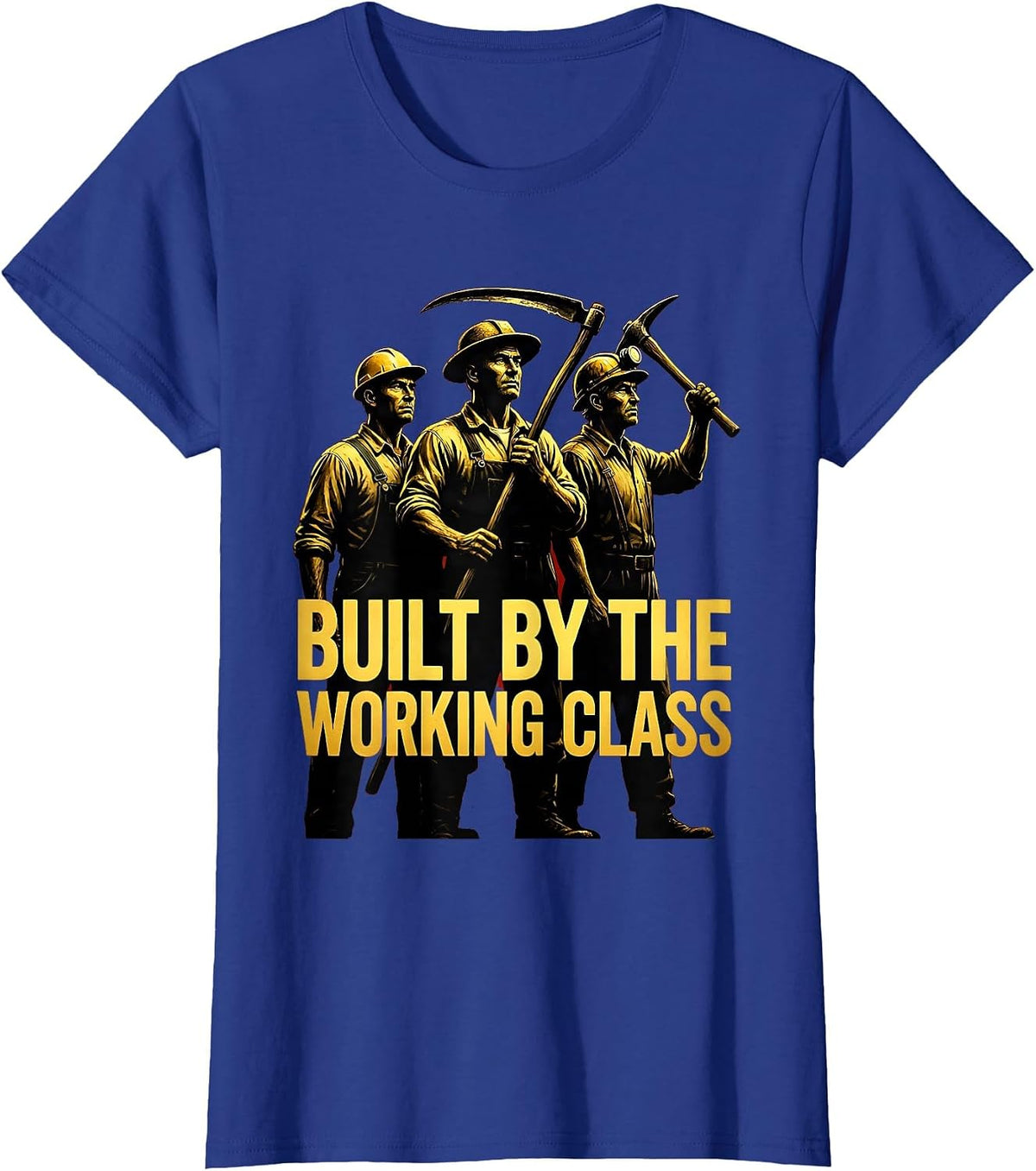 Women's Built by the Working Class Communist Aesthetic T-Shirt - Royal Blue