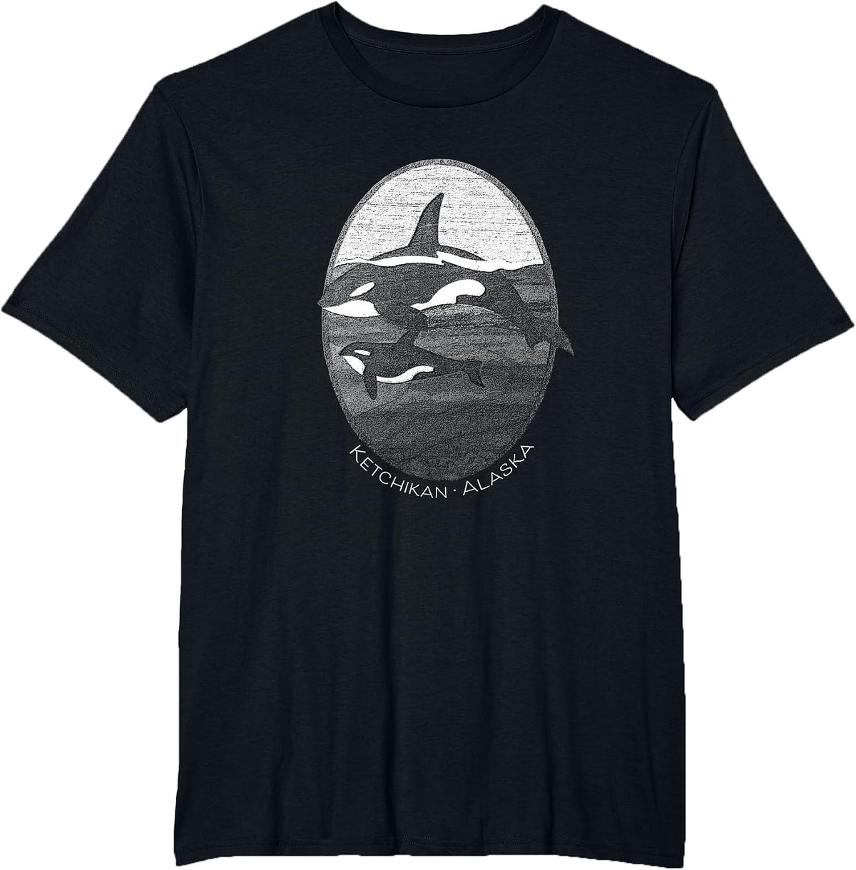 Ketchikan Alaska Orca Whale Graphic Souvenir T-Shirt - Black