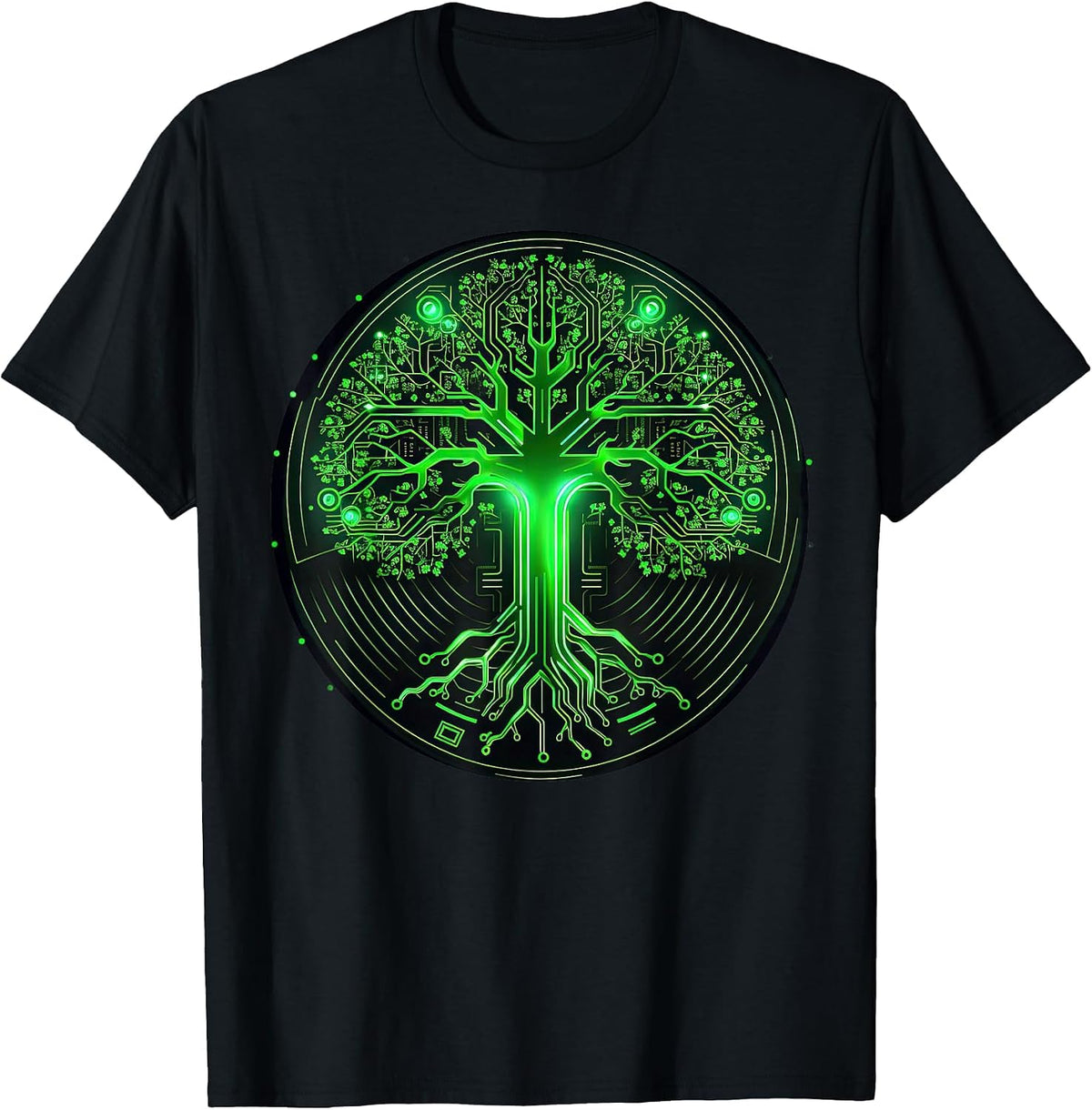 Tree of Life Computer Science Programming Printed Circuit Board T-Shirt - Black