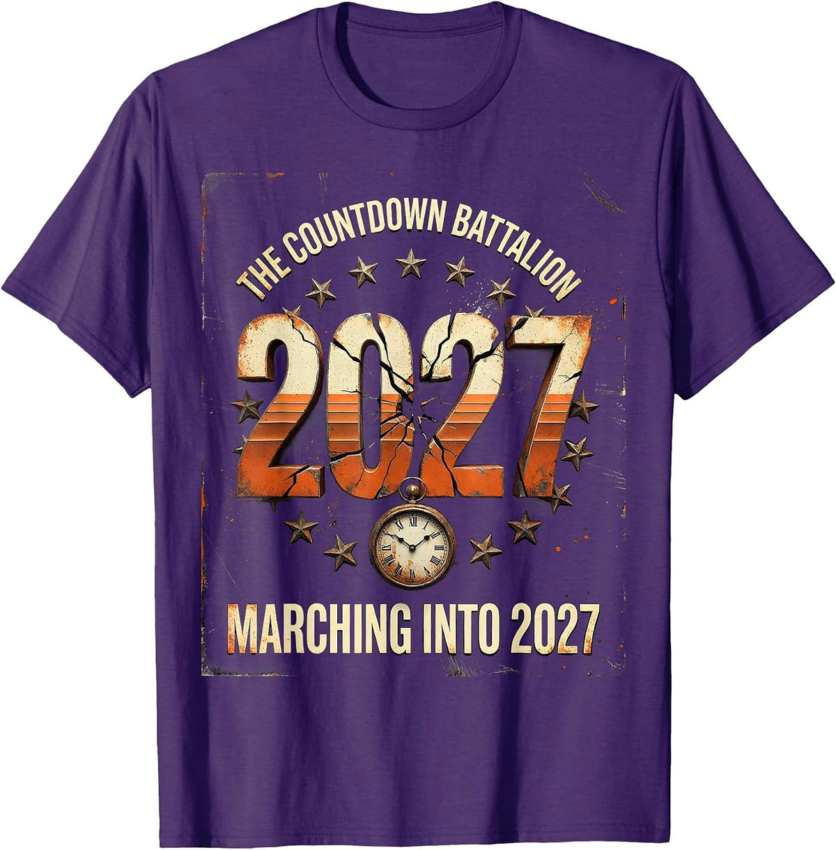 The Countdown Battalion Marching Into 2027 Family Matching T-Shirt - Purple