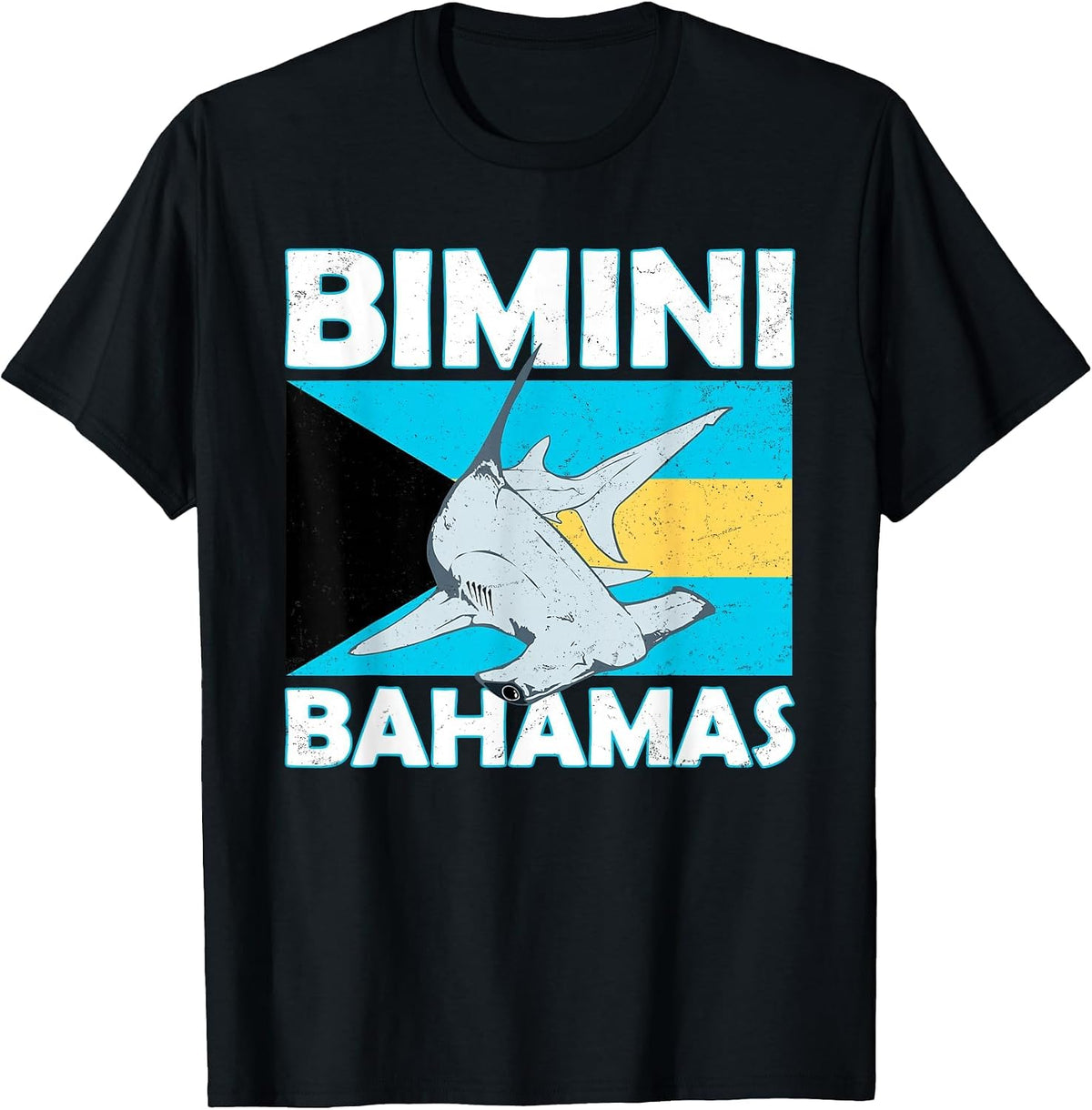 Hammerhead Shark Bimini Bahamas T-Shirt - Black