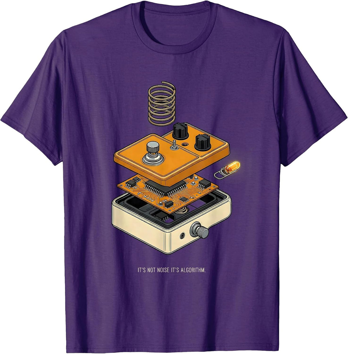 Men's Its Not Noise Its Algorithm Funny Heavy Metal Metalhead T-Shirt - Purple