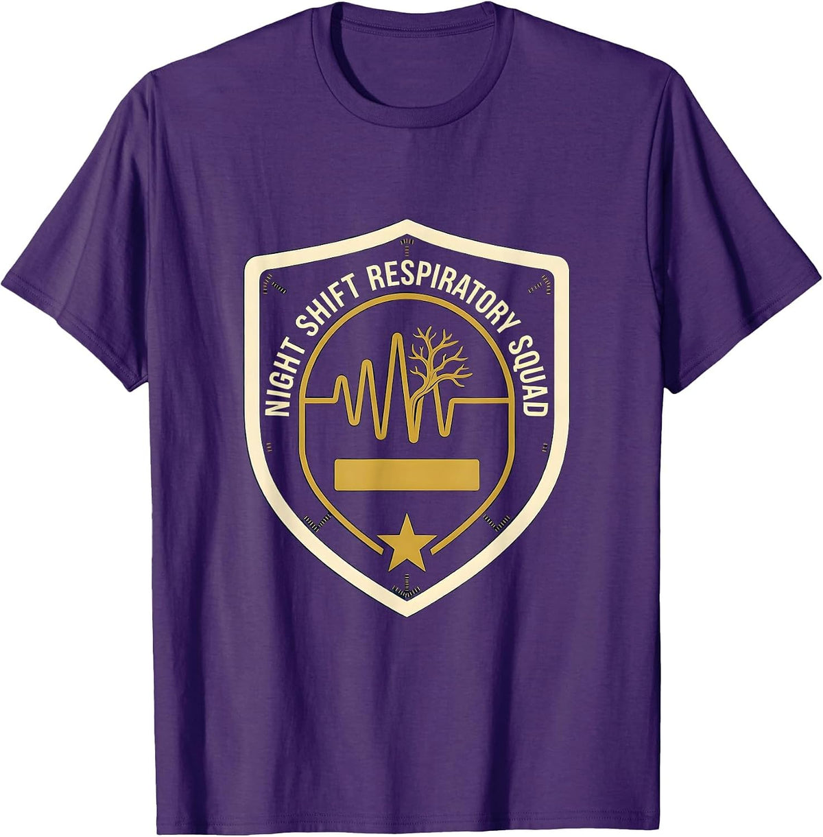 Men's Night Shift Respiratory Squad Funny Respiratory Therapist T-Shirt - Purple