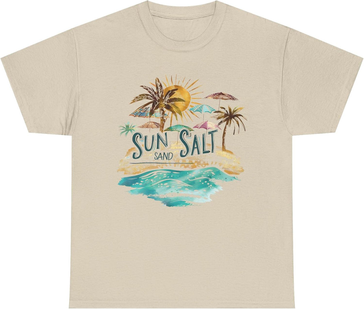 Sun, Salt & Sand Unisex Heavy Cotton Tee - Beach Lovers Shirt, Vacation T-Shirt, Summer Style - Sand