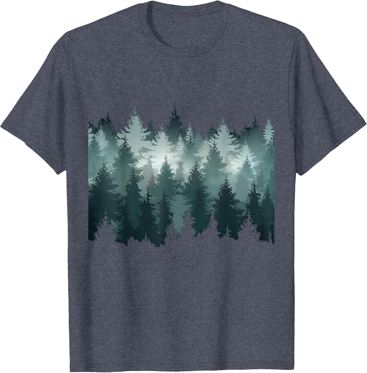 Trees Nature Mountains Adventure Outdoor Wildlife Forest T-Shirt - Heather Blue