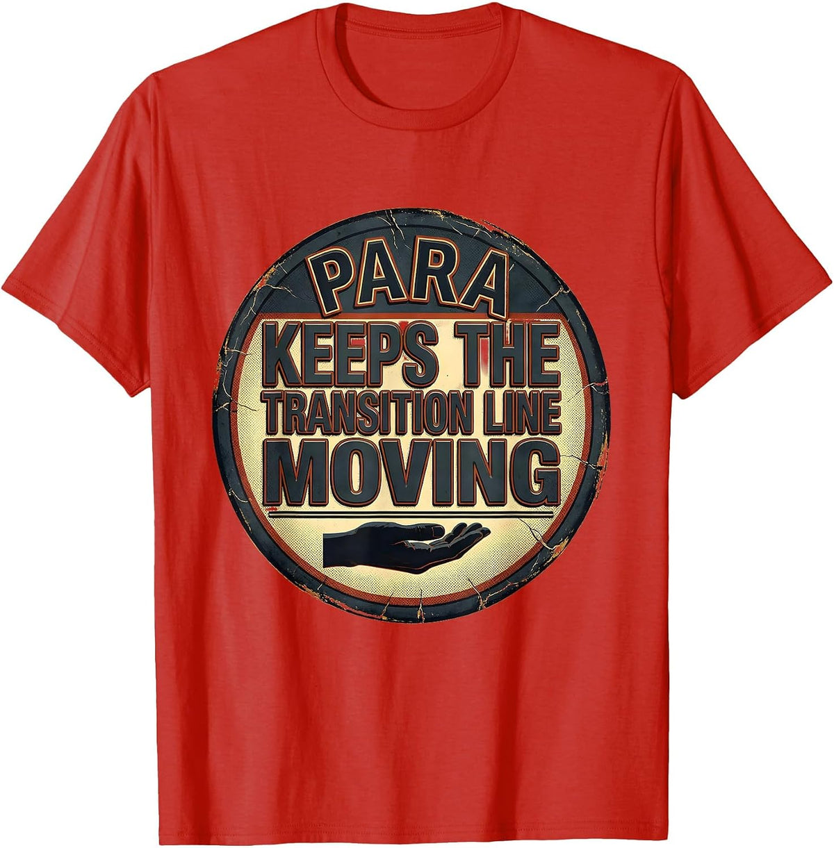 Men's PARA Keeps The Transition Line Moving Distressed T-Shirt - Red