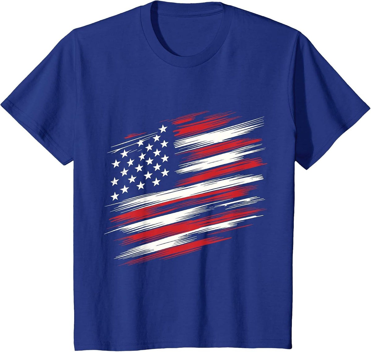 4th of July Shirts Fourth of July Patriotic American Flag T-Shirt - Royal Blue