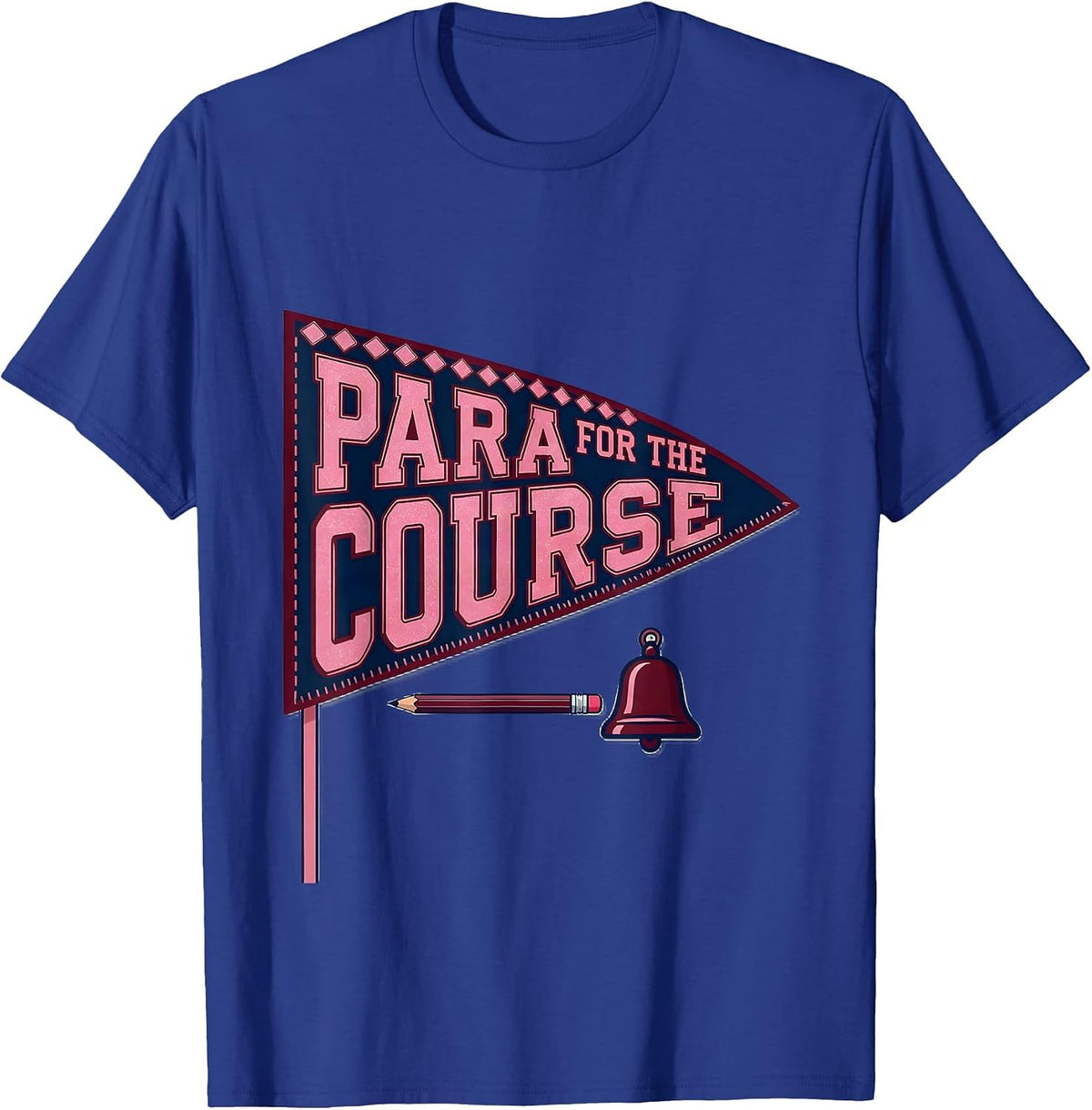 Men's Para For The Course Sparkle Varsity Back To School T-Shirt - Royal Blue