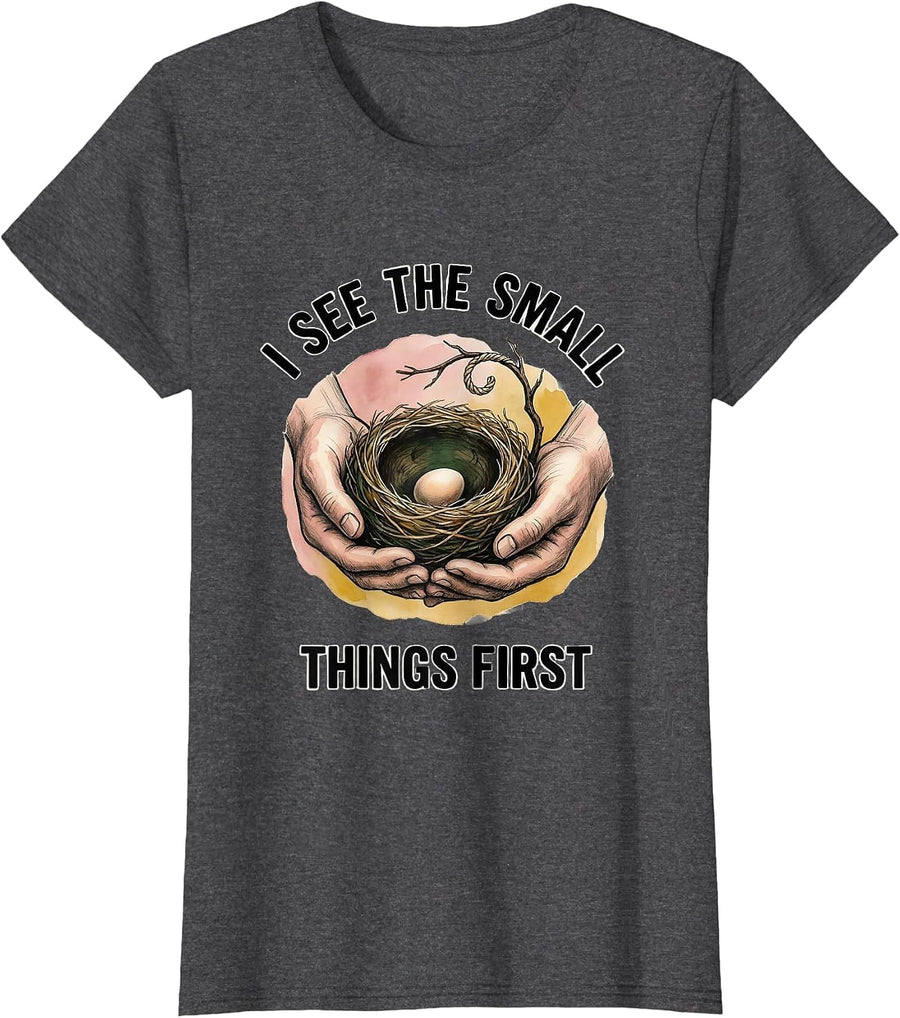 Women's I See The Small Things First Funny Sonographer Ultrasound T-Shirt - Dark Heather Grey