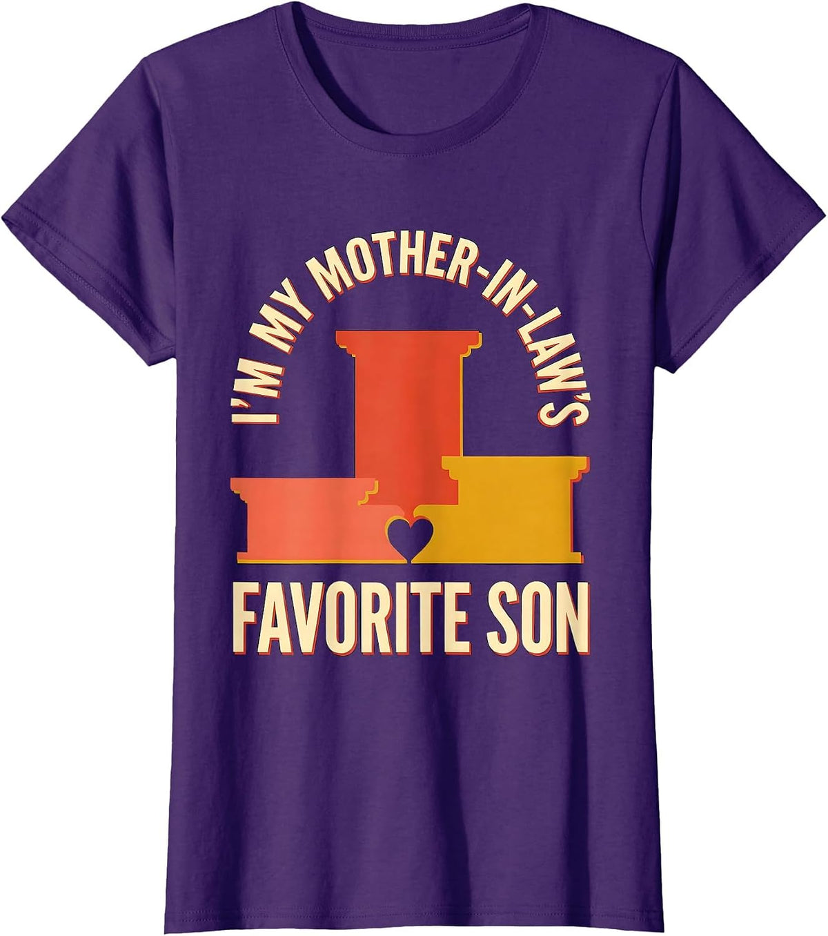 Women's I'm My Mother-In-Law's Favorite Son Funny Family Humor T-Shirt - Purple