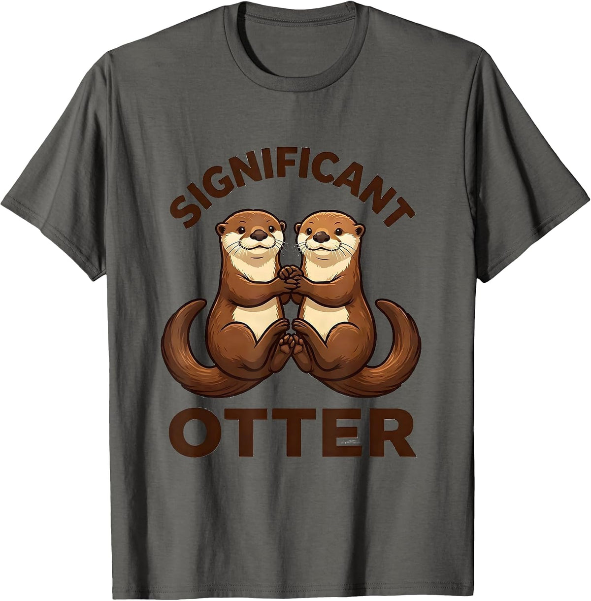 Men's Significant Otter Funny Otter Lover Gift For Kids Teens T-Shirt - Asphalt Grey