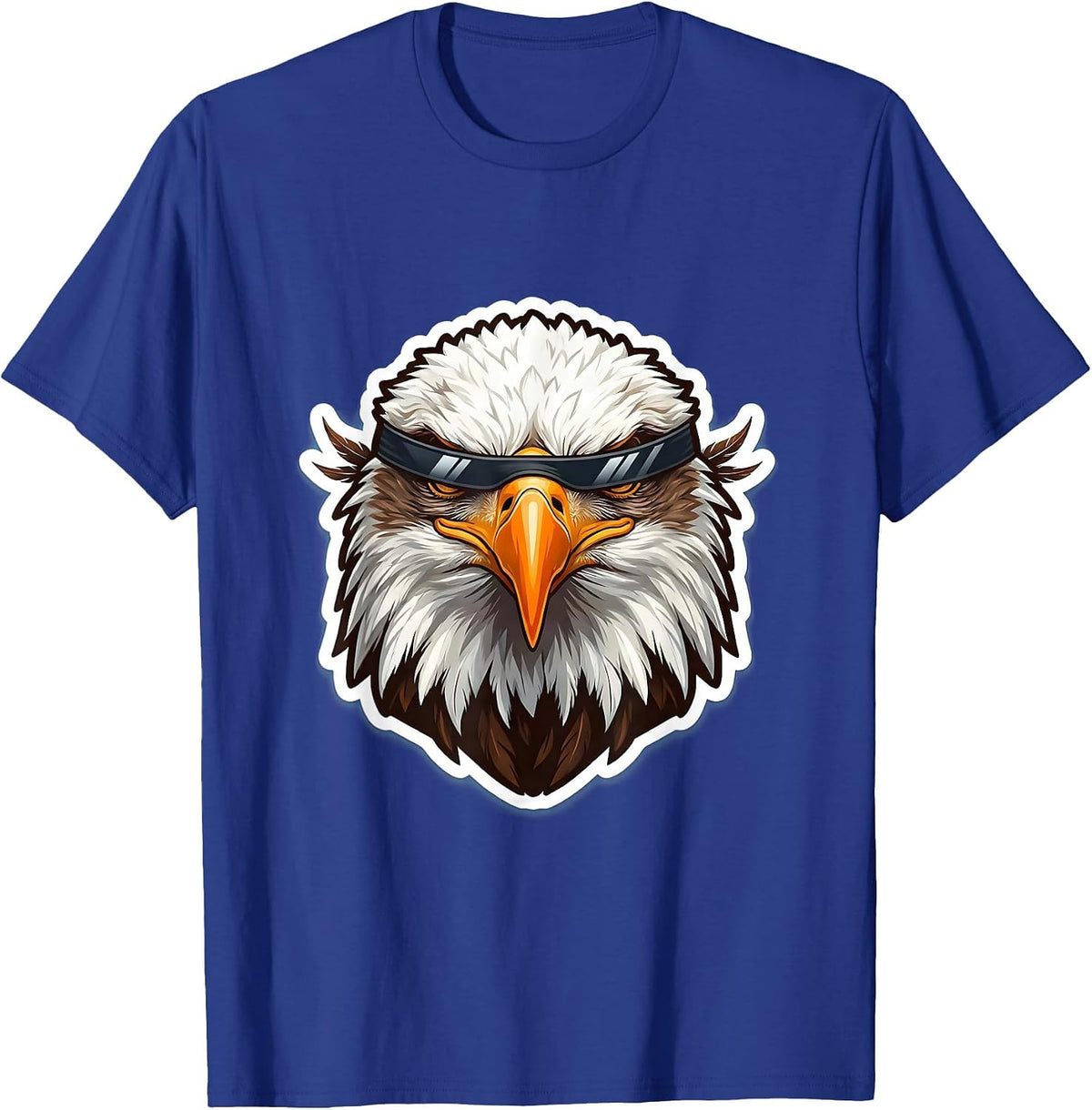 Men's Bald Eagle Sunglasses Funny Eagle Lover Mascot T-Shirt - Royal Blue