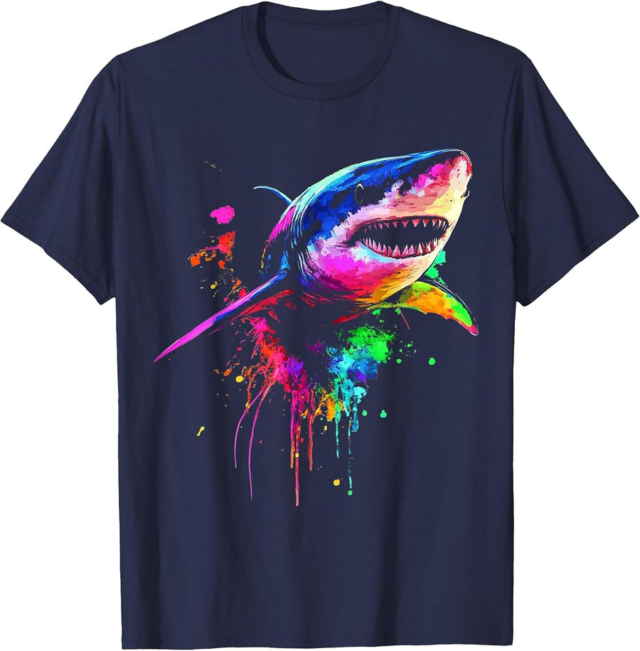 A Shark T-Shirt - Navy Blue