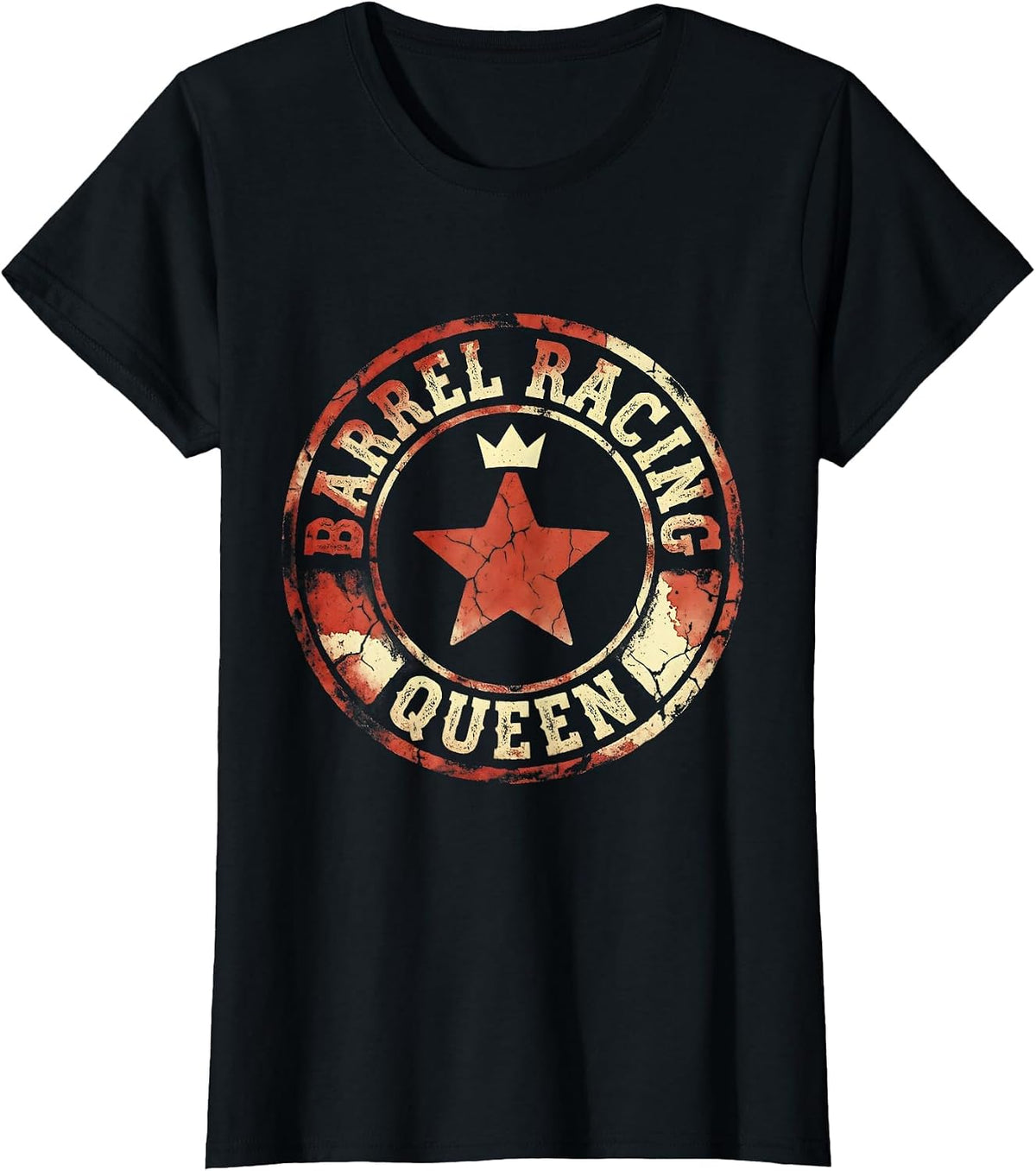 Barrel Racing Queen Rodeo Design T-Shirt - Black