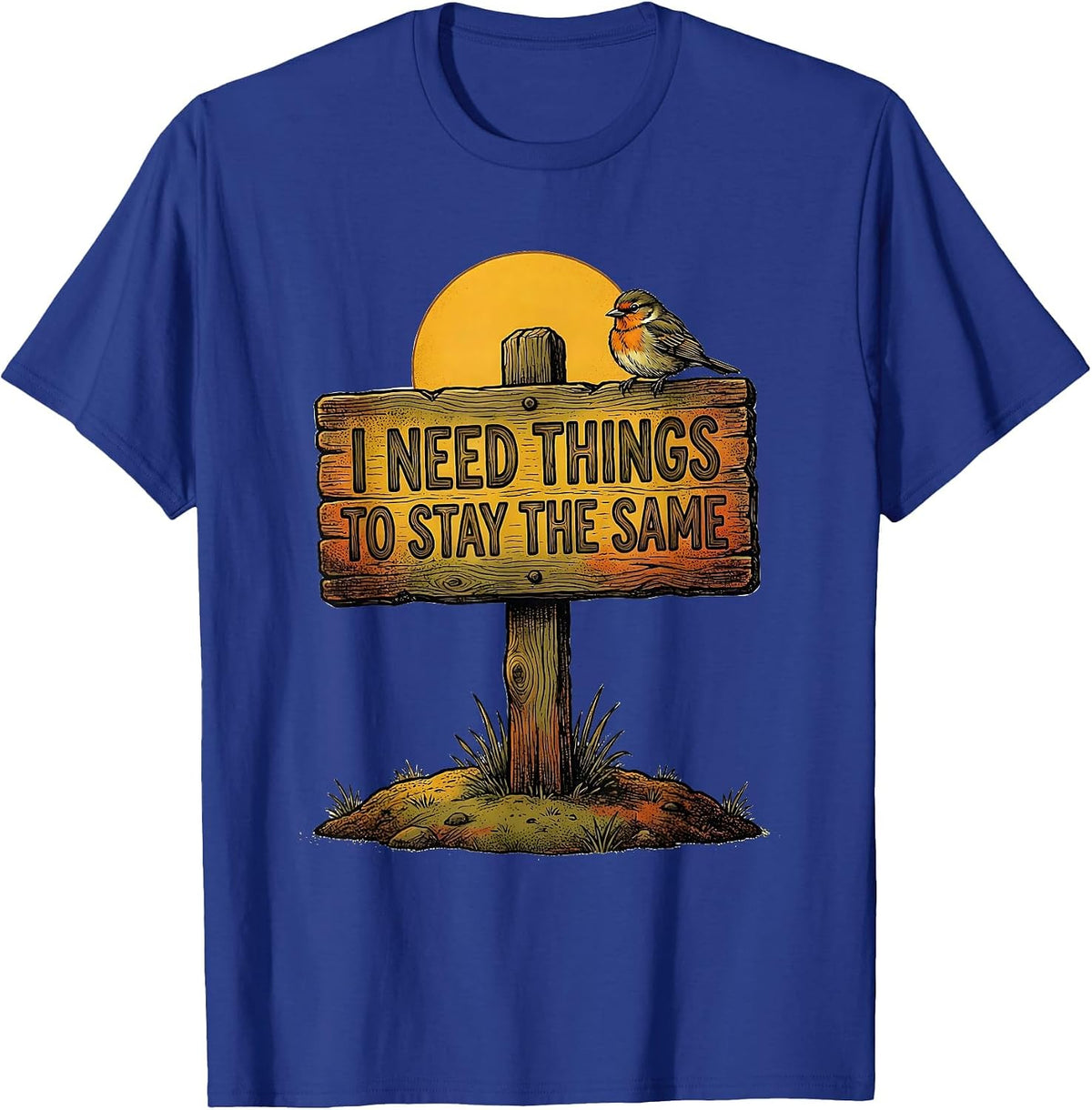 I Need Things To Stay The Same Funny Neurodiversity Meme T-Shirt - Royal Blue