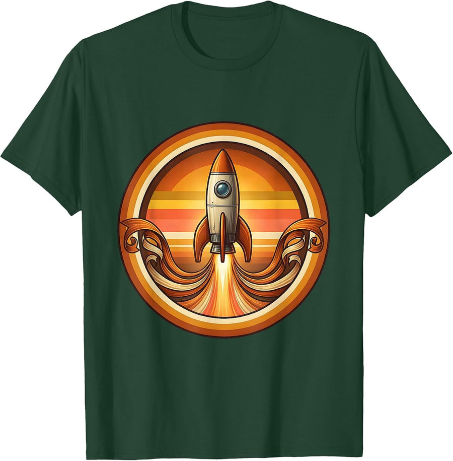 Men's 21st Birthday Rocket Launch Celebration Graphic T-Shirt - Dark Green