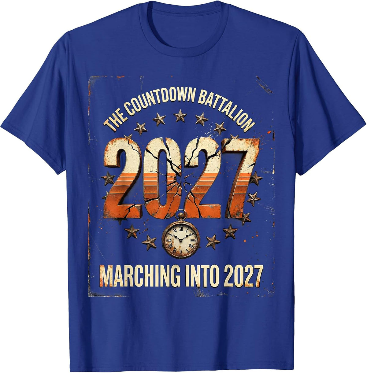 The Countdown Battalion Marching Into 2027 Family Matching T-Shirt - Royal Blue