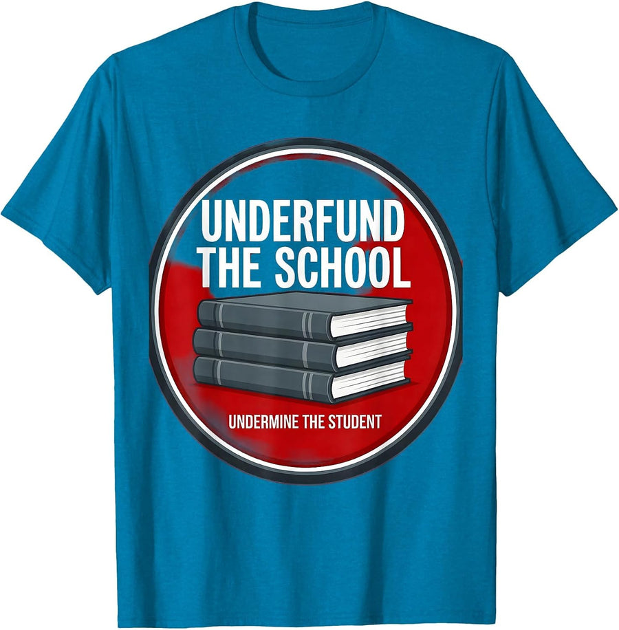 Underfund The School Undermine The Student Teacher T-Shirt - Sapphire Blue