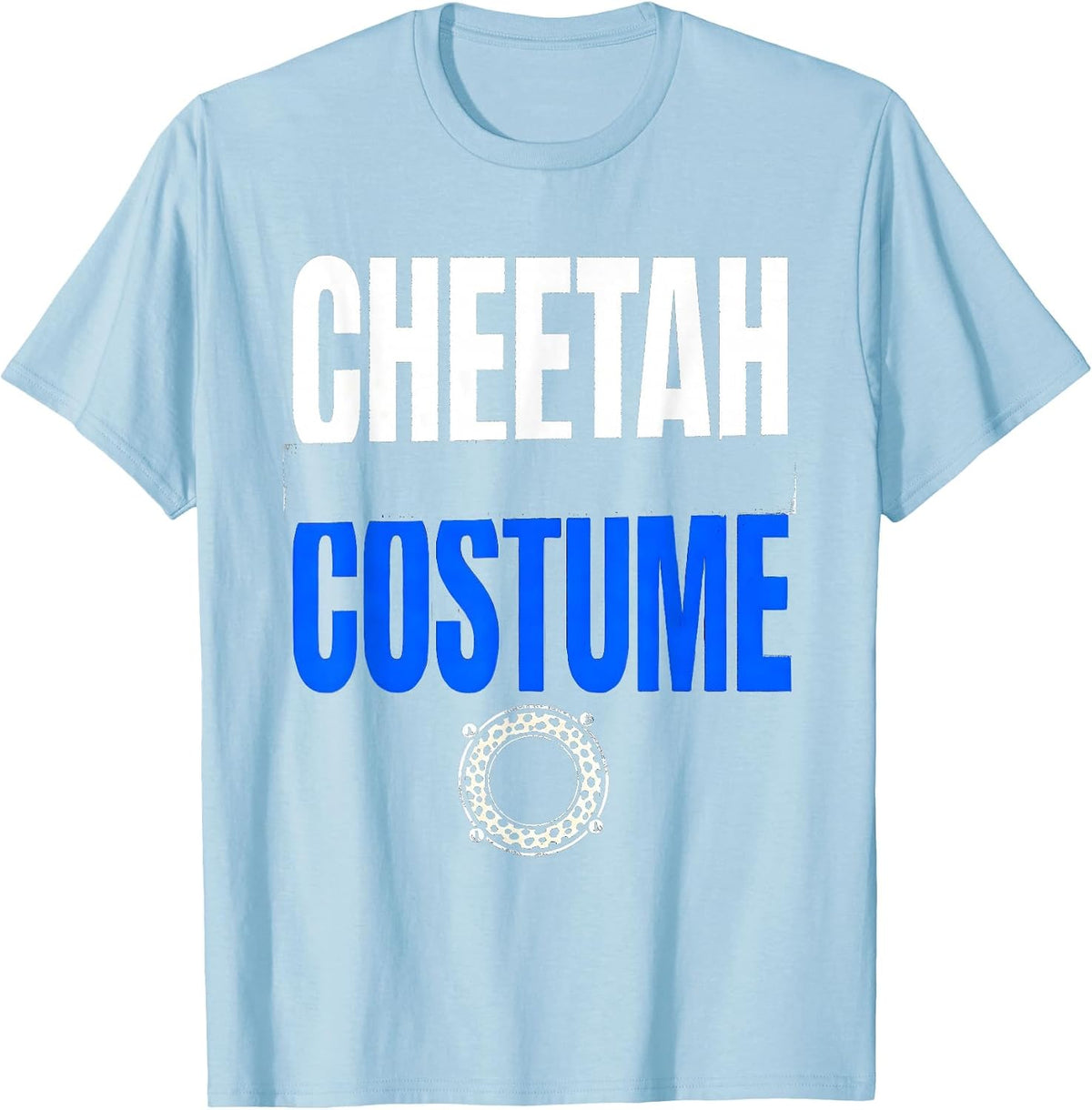 Men's Cheetah Spot Stamp Ring Teen Girl Big Cat Halloween Party T-Shirt - Baby Blue