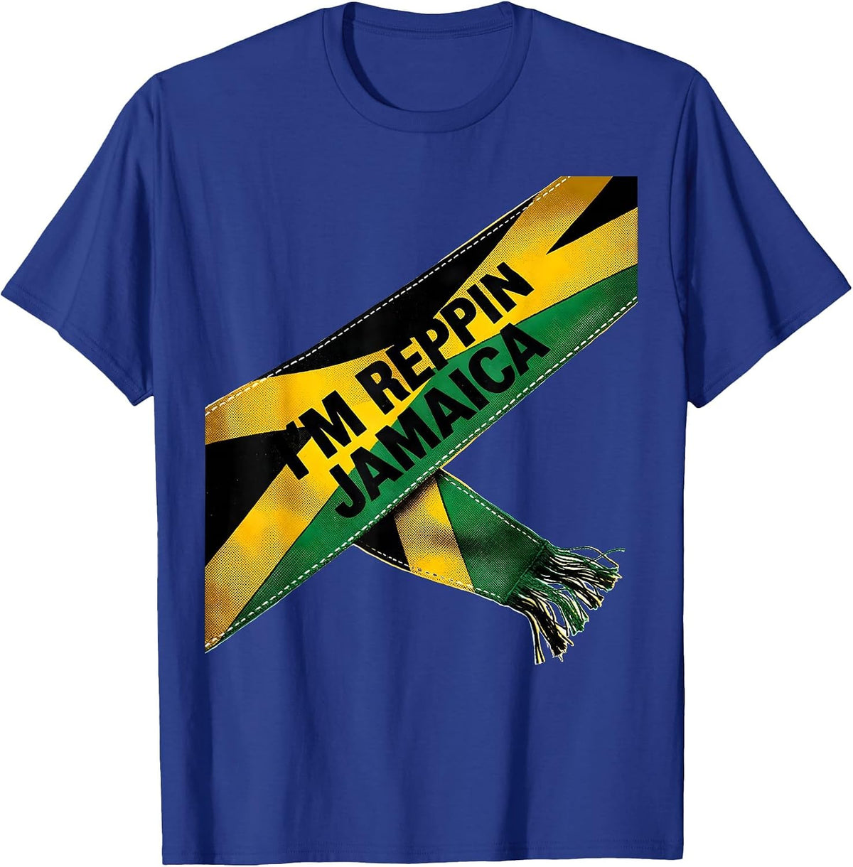 Men's I'm Reppin Jamaica Risograph Jamaican Diaspora Carnival T-Shirt - Royal Blue