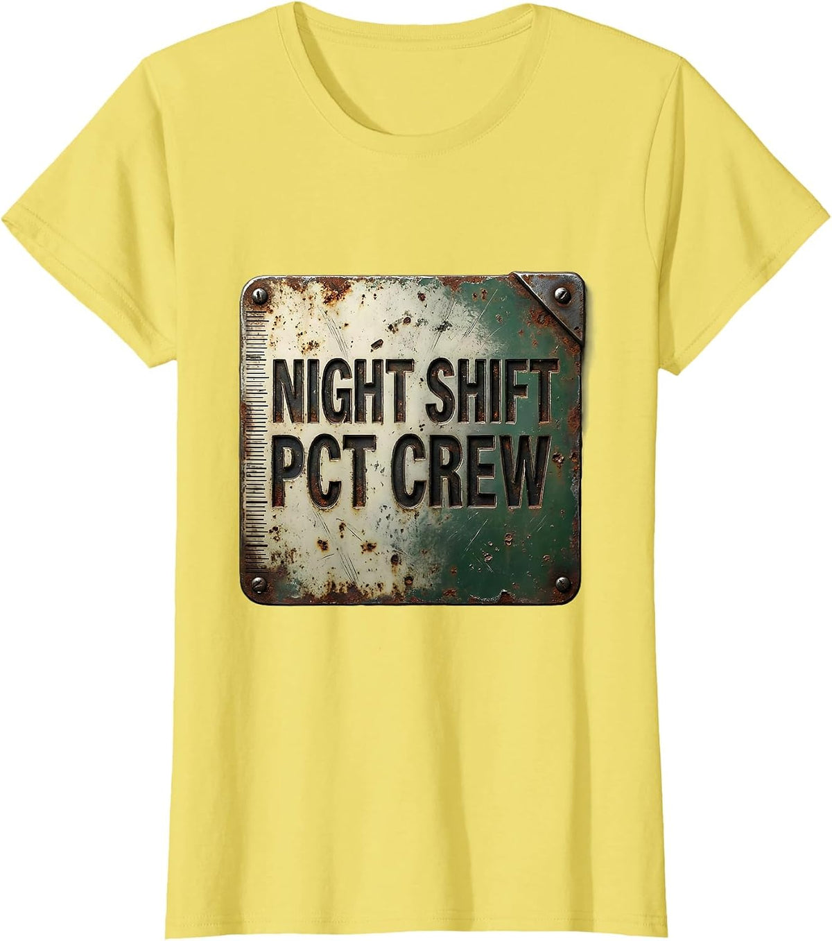 Women's Night Shift PCT Crew Vintage Patient Care Technician Crew T-Shirt - Lemon Yellow