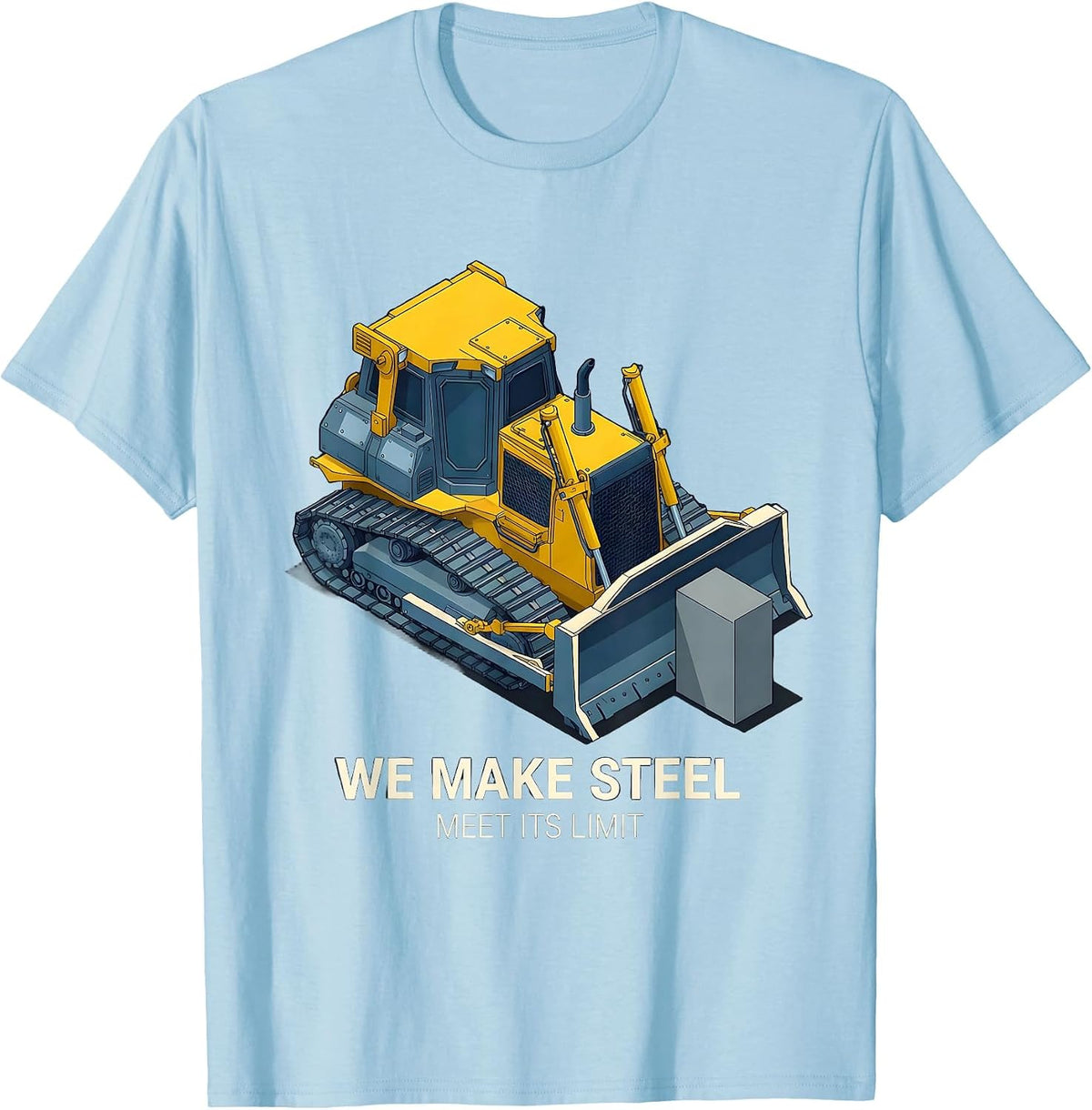 Men's We Make Steel Meet Its Limit Isometric Vector Heavy T-Shirt - Baby Blue