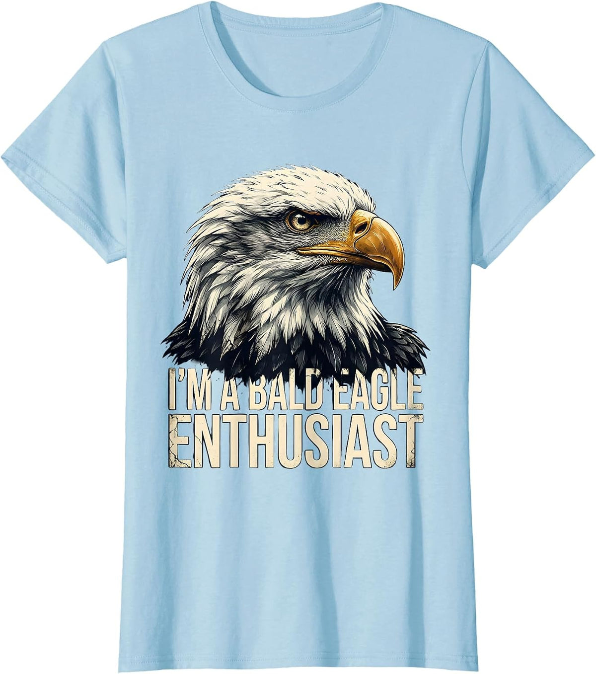 Women's I'm A Bald Eagle Enthusiast Vintage Retro Patriotic Novelty T-Shirt - Baby Blue