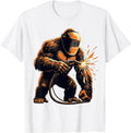 Men's Gorilla Welder MIG Gun Welding Mask Graphic T-Shirt - White
