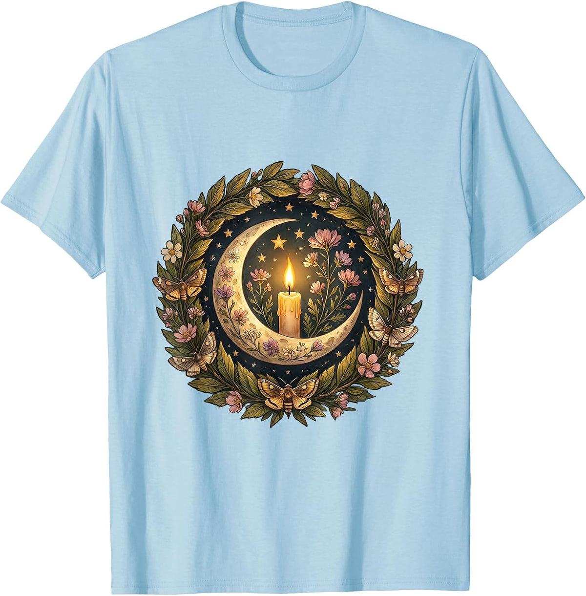 Aunt Sparkler Night Sky Celebration Graphic T-Shirt - Baby Blue