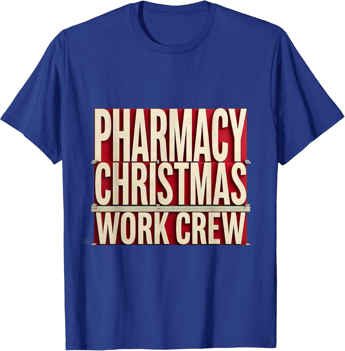 Men's Pharmacy Christmas Work Crew Funny Pharmacist Tech Holiday T-Shirt - Royal Blue