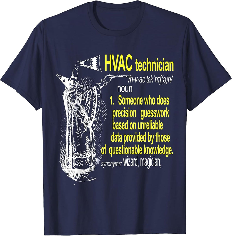 HVAC Technician Funny Definition T-Shirt Air Conditioning T-Shirt - Navy Blue