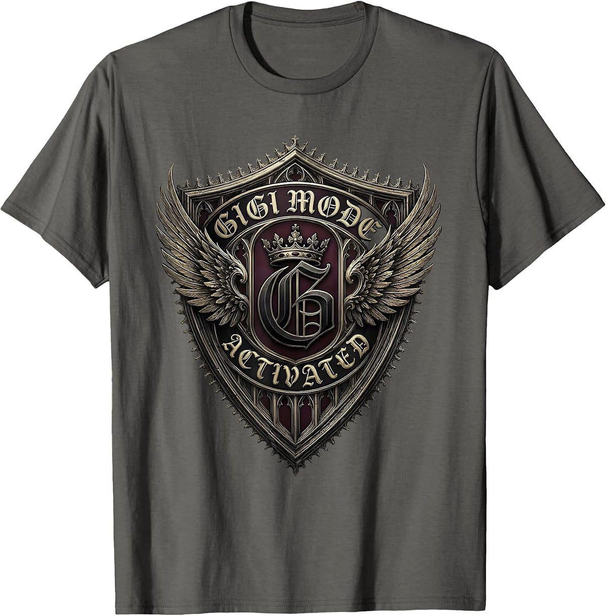 Men's Gigi Mode Activated Grandma Life Design T-Shirt - Asphalt Grey