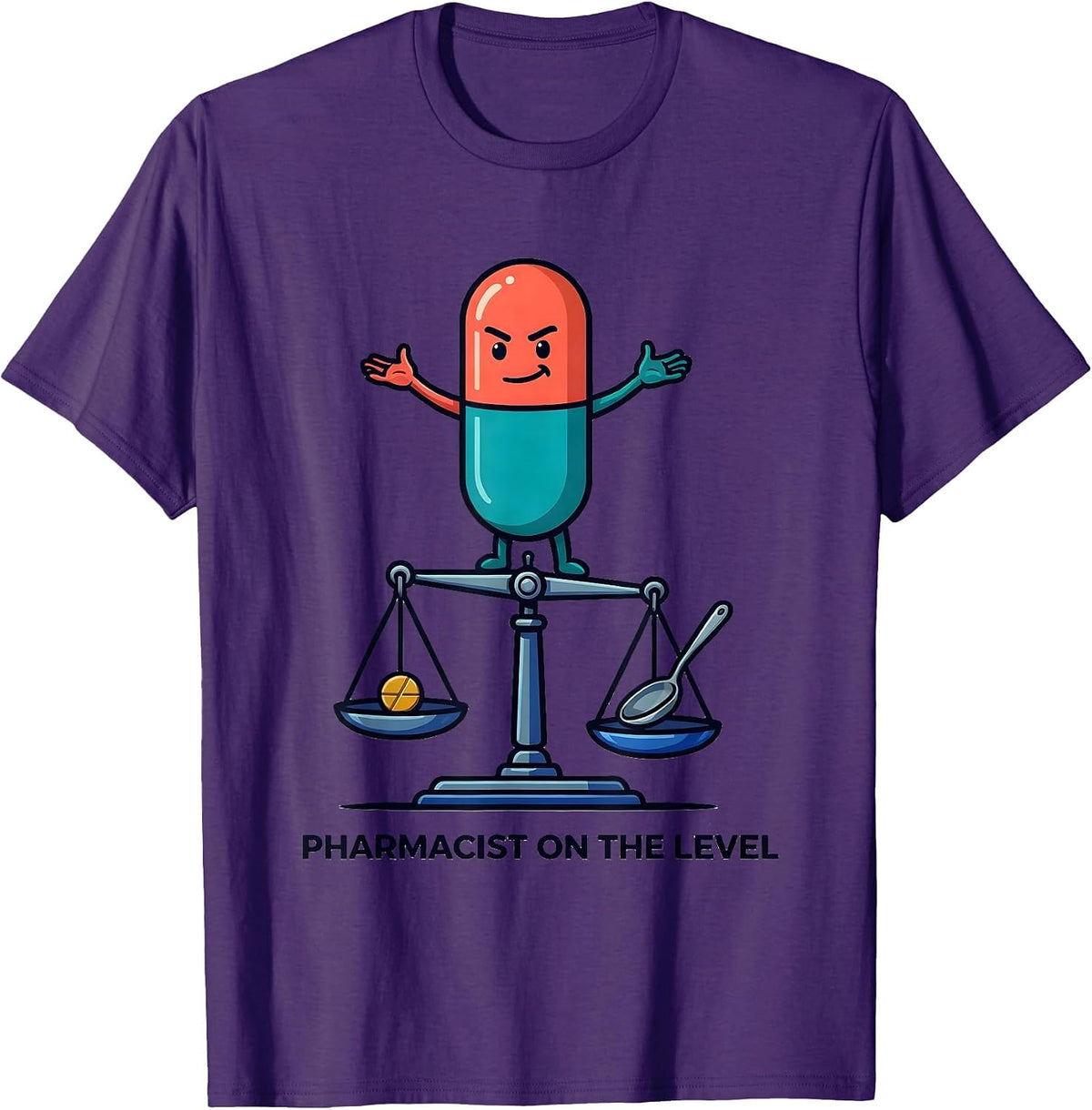 Pharmacist On The Level Funny Pharmacy Crew Gift T-Shirt - Purple