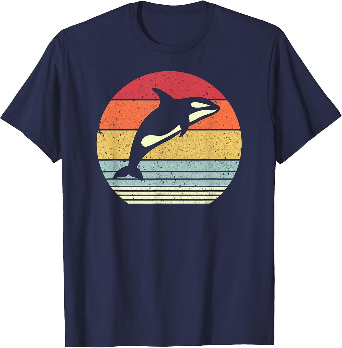 Orca Killer Whale Shirt Vintage T-Shirt - Navy Blue