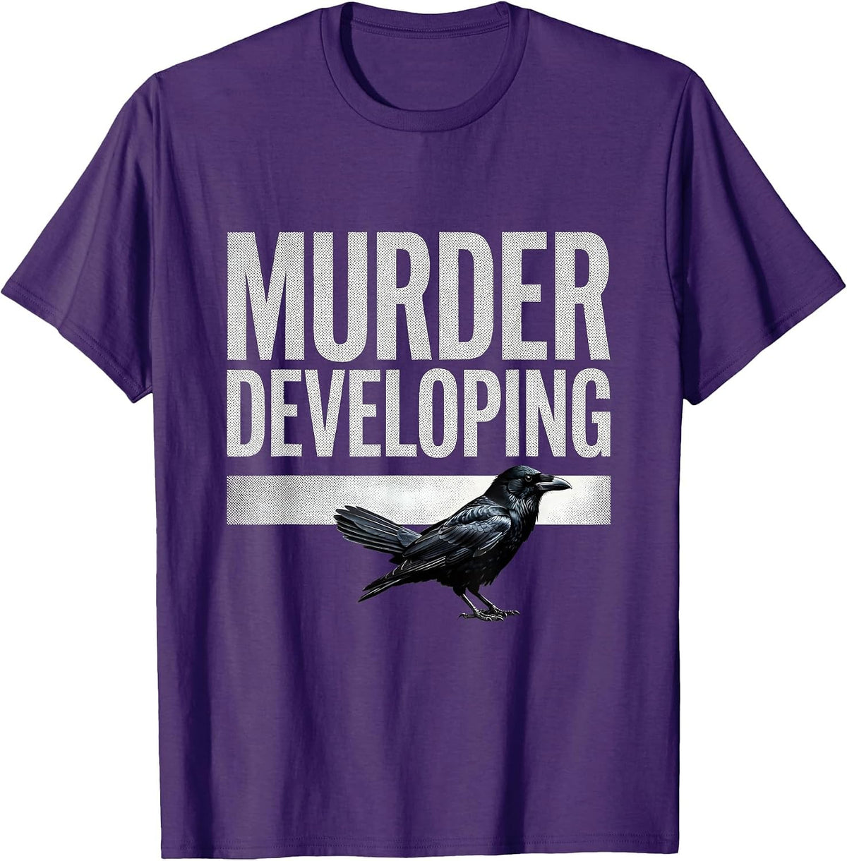 Men's Murder Developing Dark Humor Crow Raven Gothic Bird Lover T-Shirt - Purple