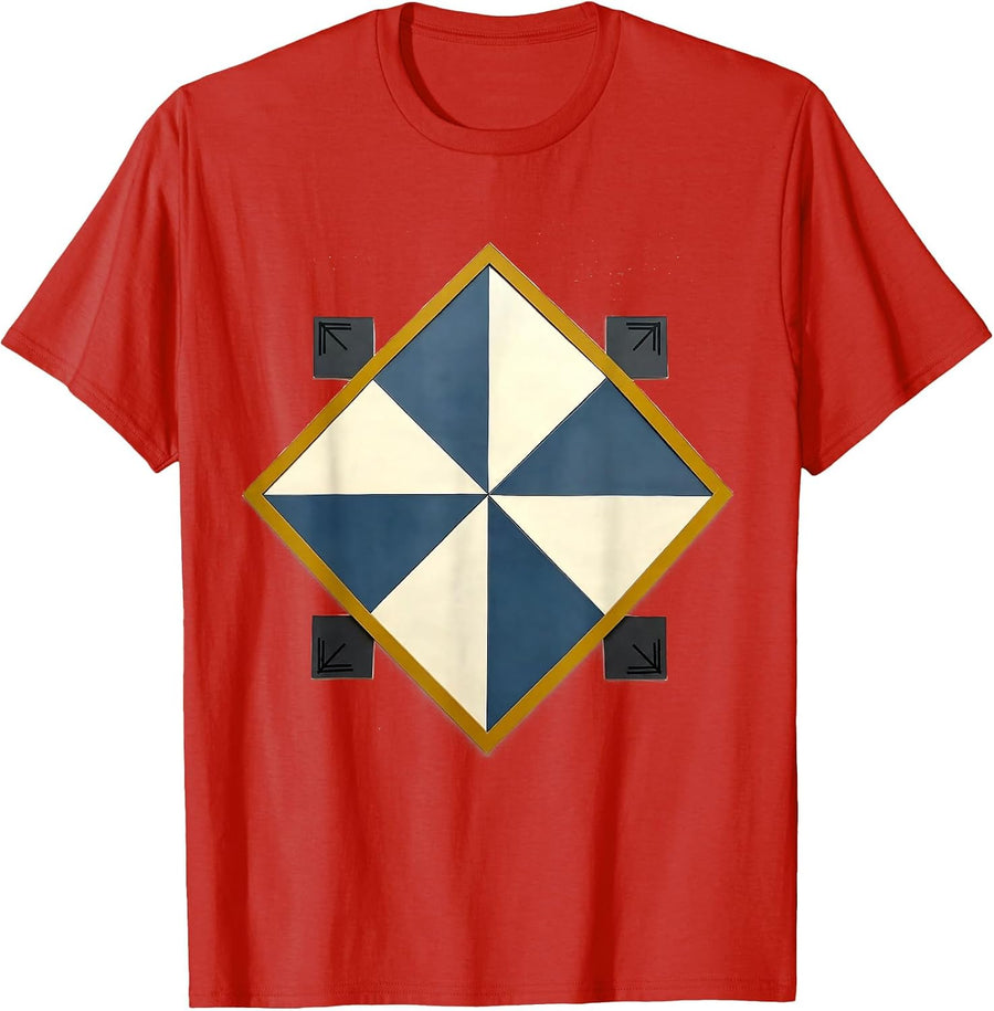 Men's Quilt Block Patchwork Science Humor Chemistry Teacher T-Shirt - Red