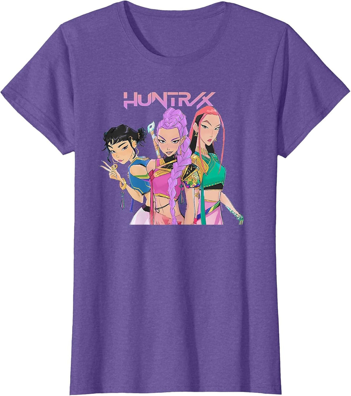Kpop Demon Hunters HUNTR/X Officially Licensed T-Shirt - Purple Heather