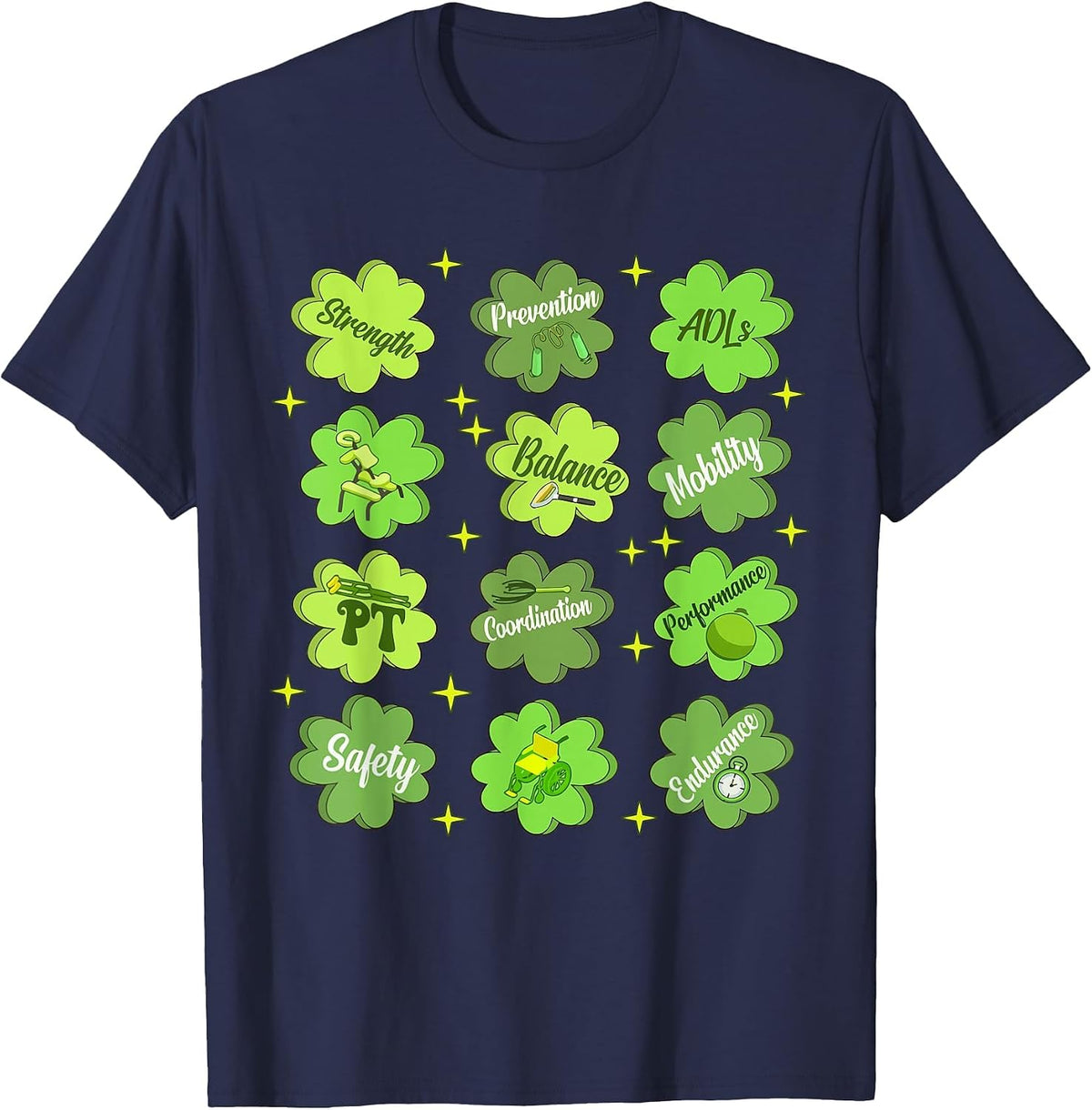 Physical Therapy PT St Patricks Day Funny Saint Pattys T-Shirt - Navy Blue