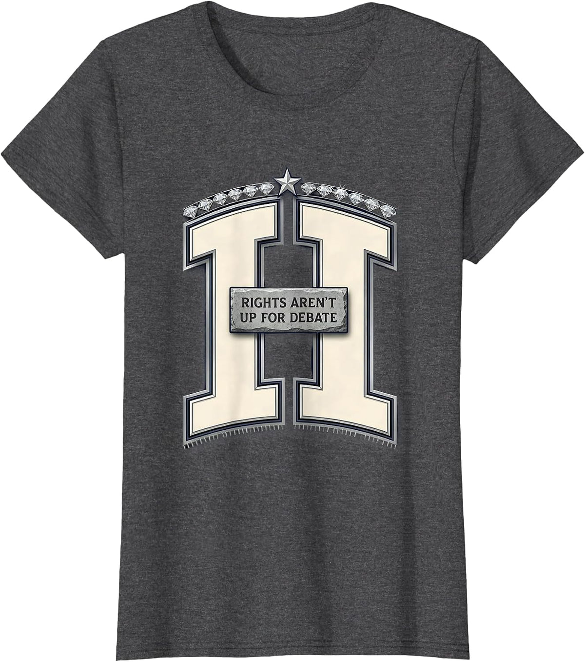 Women's Rights Aren't Up For Debate 2nd Amendment Design T-Shirt - Dark Heather Grey