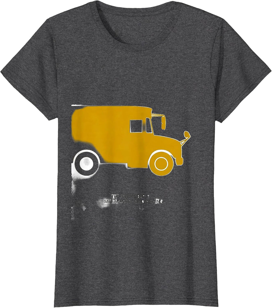 Women's The School Bus Is My Favorite Yellow Thing Funny T-Shirt - Dark Heather Grey