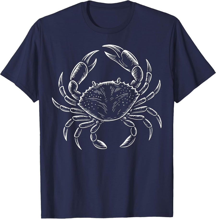 Crab Seafood Ocean T-Shirt - Navy Blue