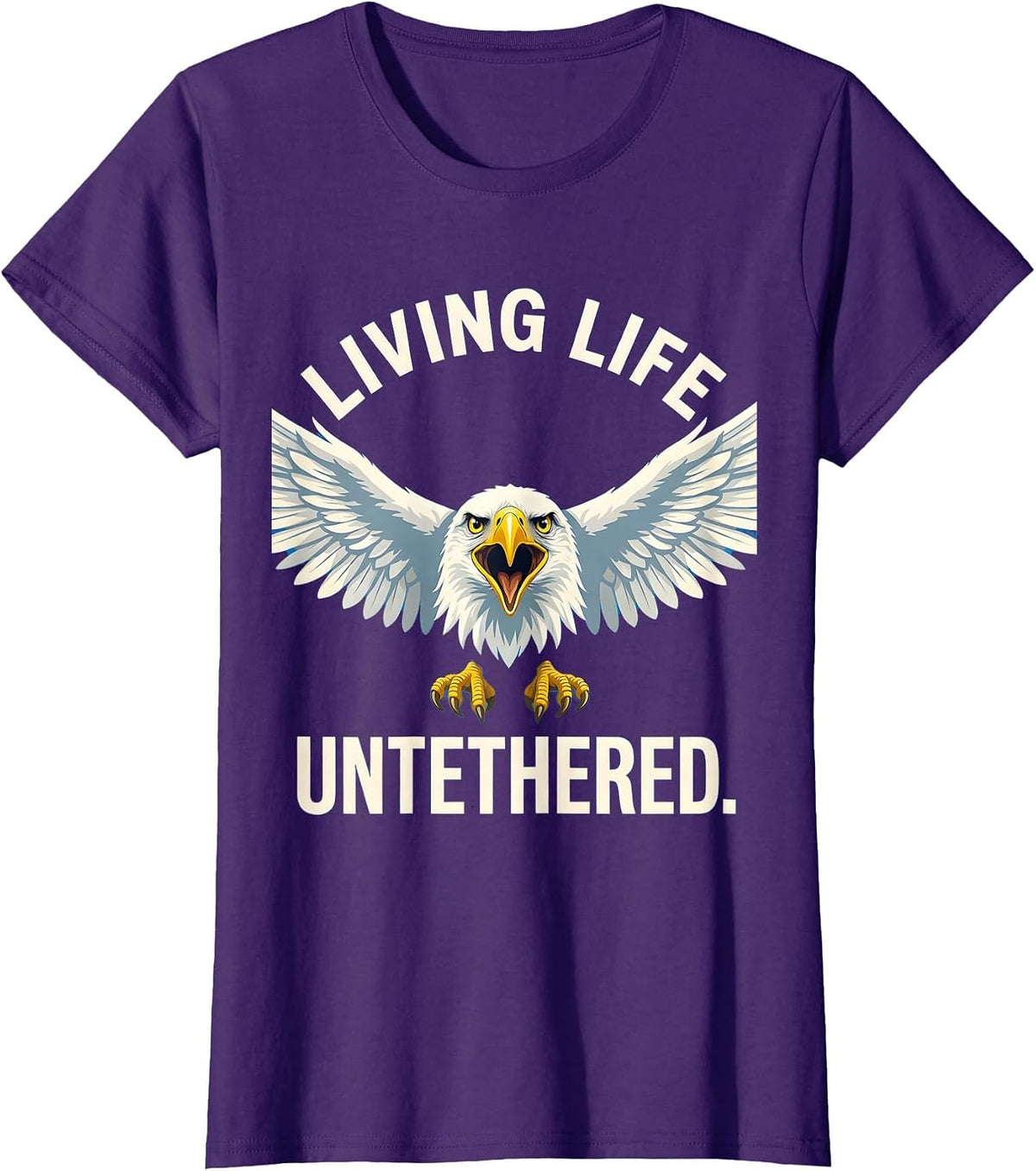Women's Living Life Untethered Freedom Graphic Design T-Shirt - Purple