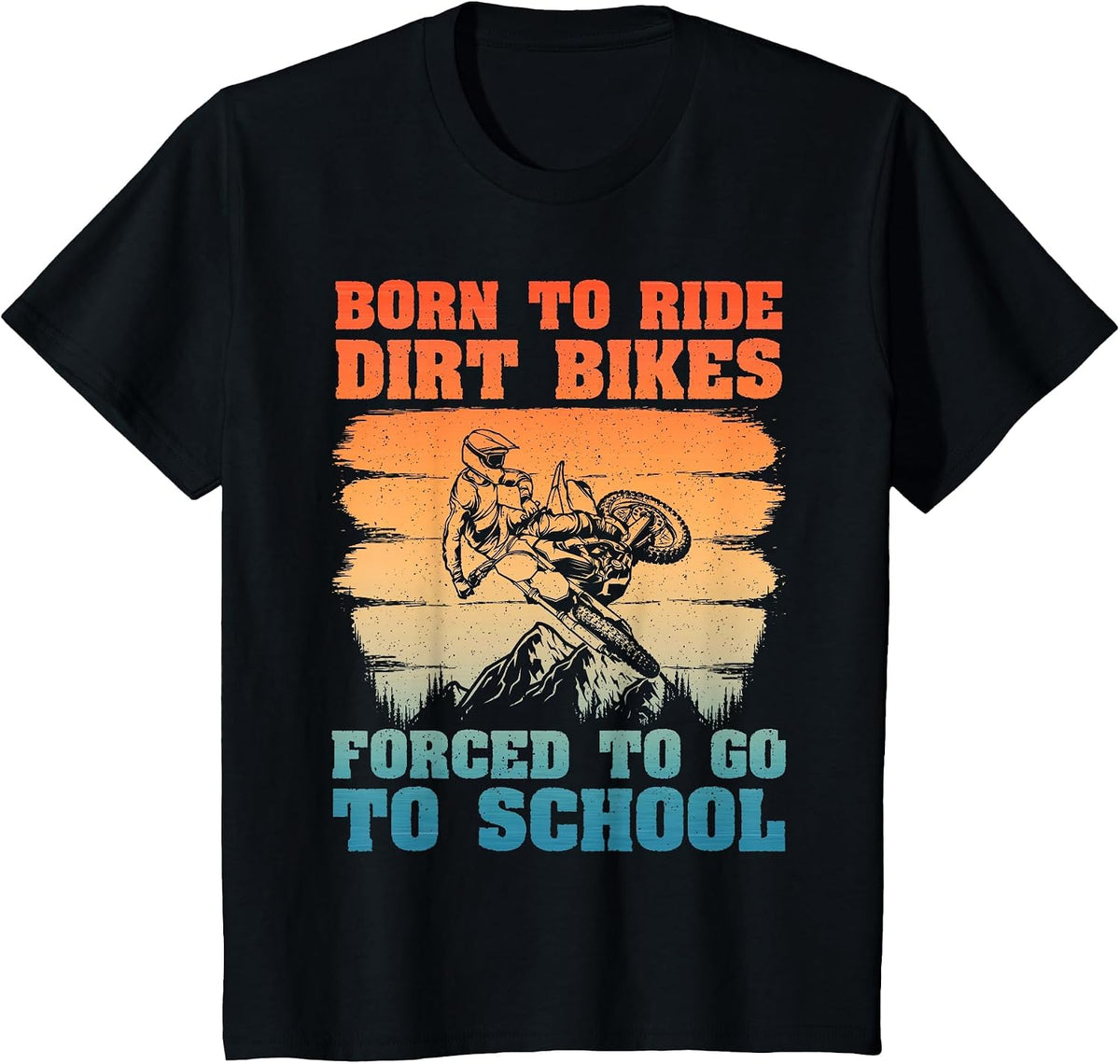 Funny Dirt Bike Art for Boys Girls Motocross Dirt Bike Rider T-Shirt - Black