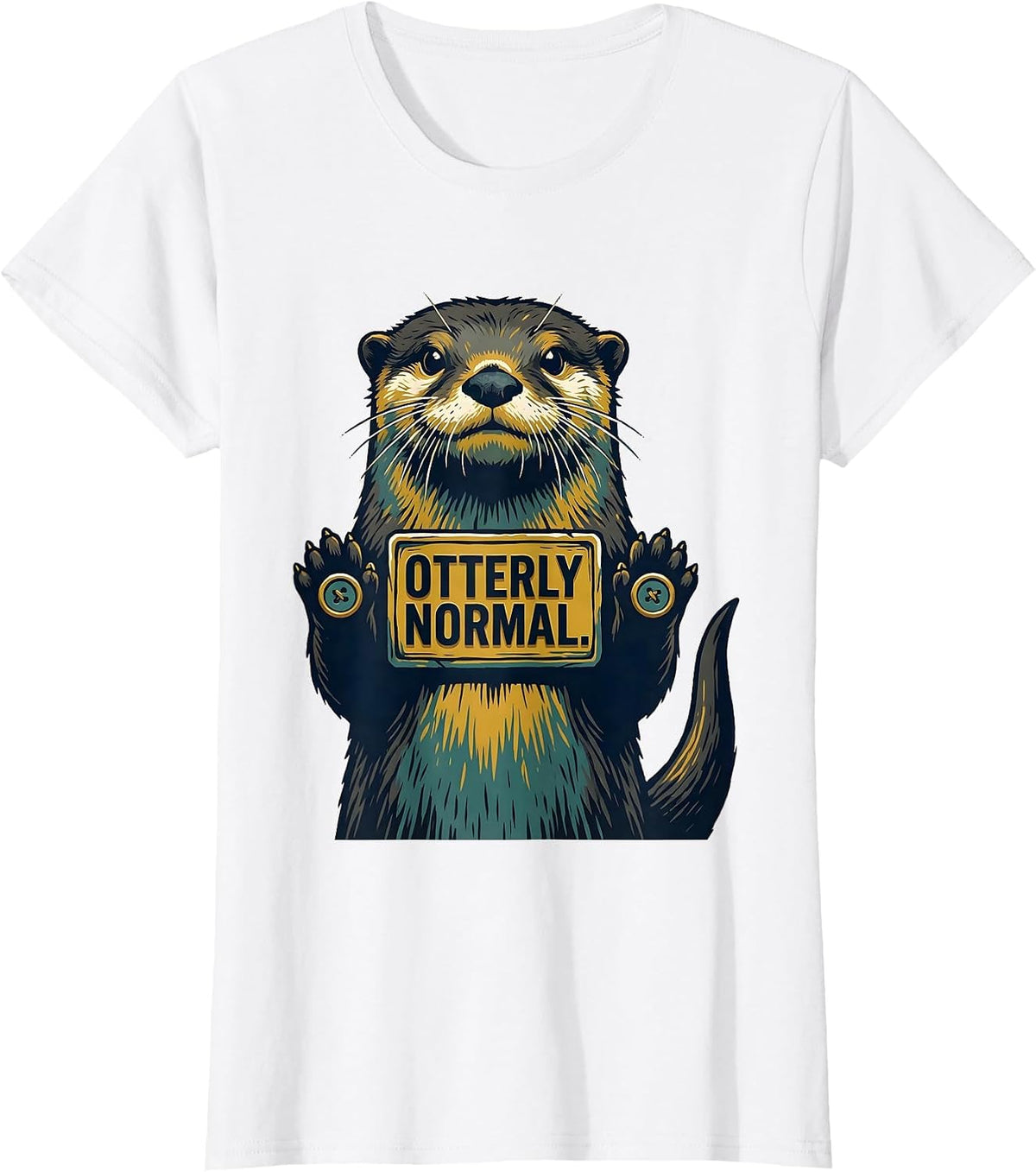 Women's Otterly Normal Midcentury Modern Funny Otter Lover Gift T-Shirt - White