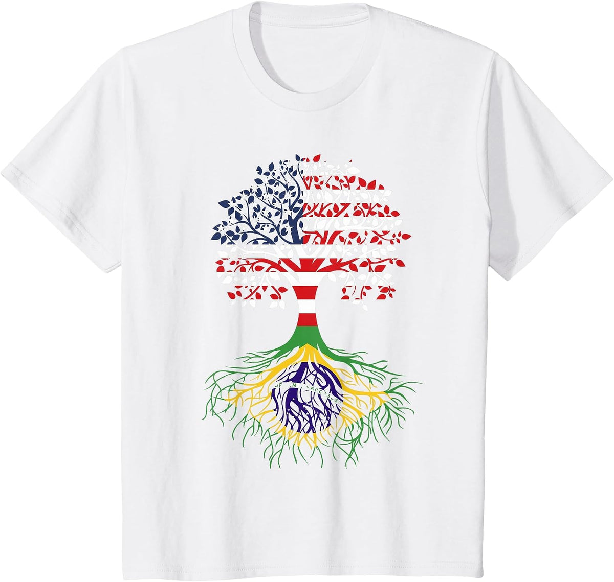 Brazilian Roots American Grown Tree Flag T-Shirt - White
