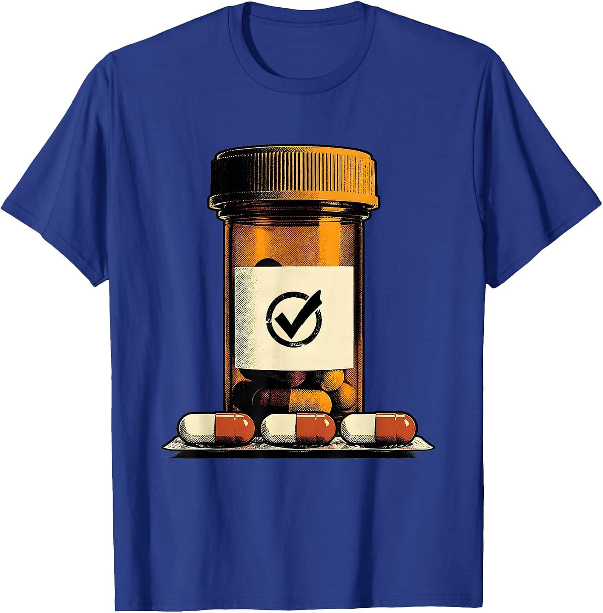 Oversized Prescription Vial Pharmacy Tech Cute Humor T-Shirt - Royal Blue