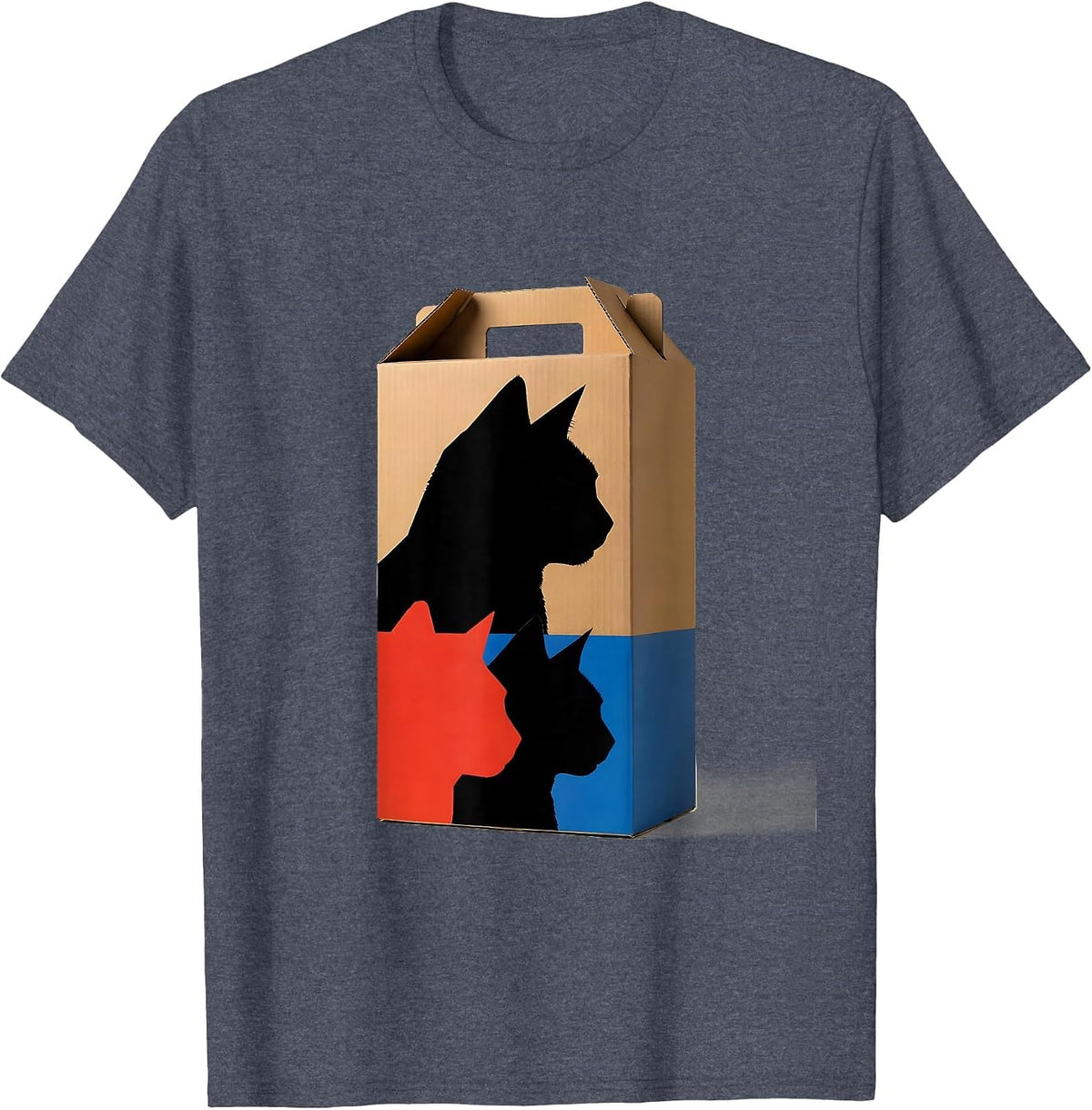Cat Carton Quantum Physics Humor Science Geek T-Shirt - Heather Blue