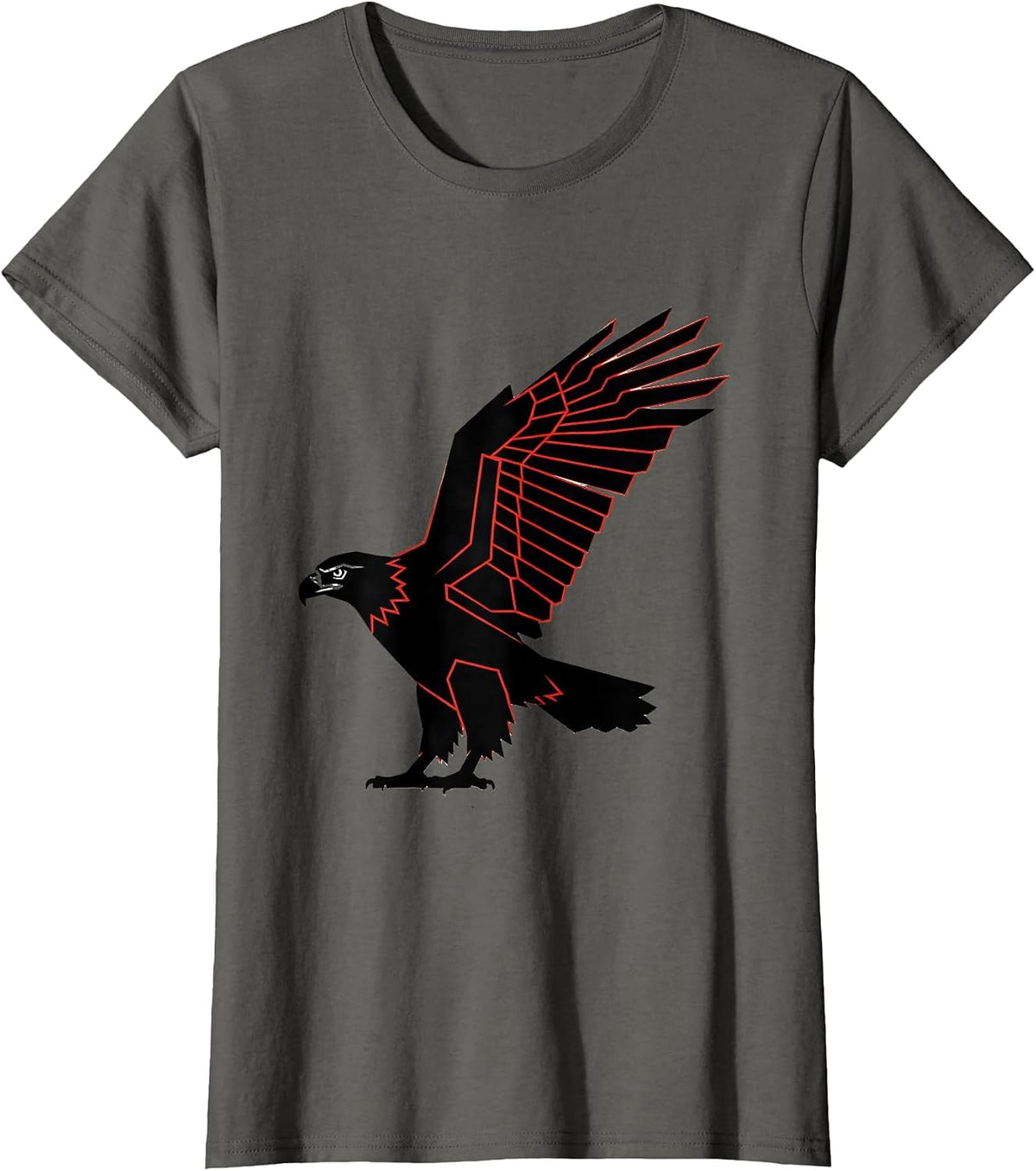 Women's Bald Eagle Compact Body Swiss International Eagle Lover T-Shirt - Asphalt Grey