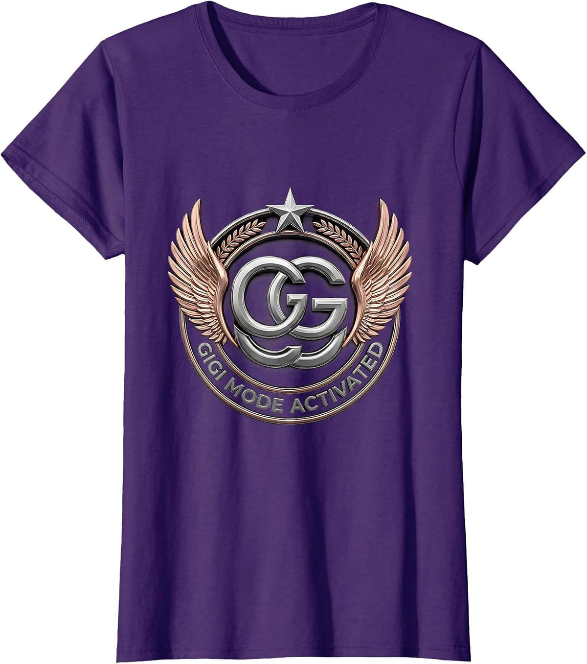Women's Gigi Mode Activated Fun Grandma Design T-Shirt - Purple