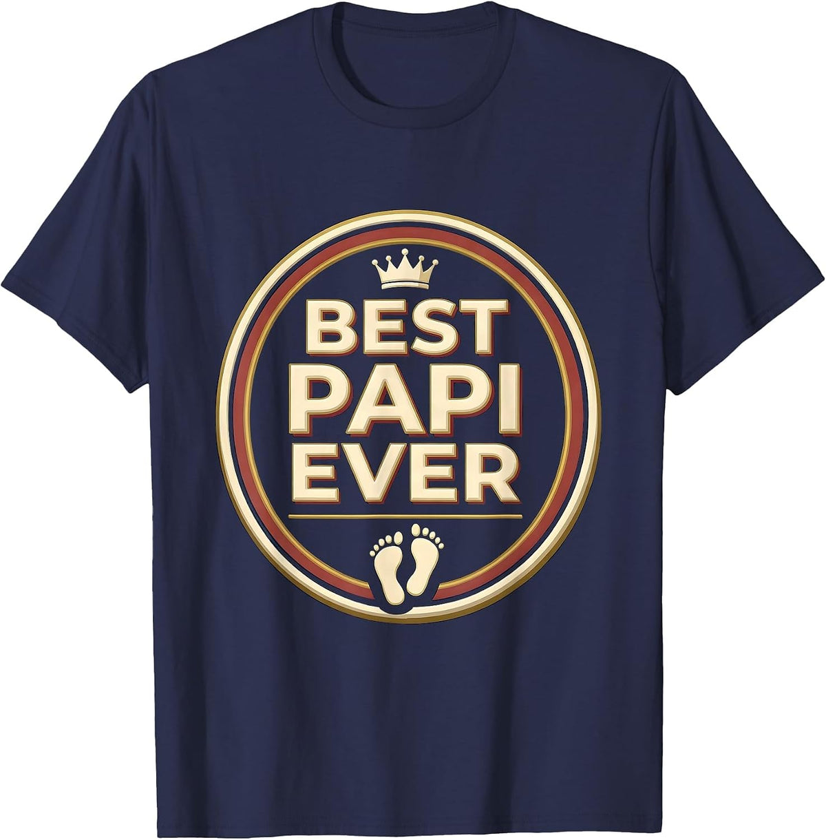 Best Papi Ever Funny Grandpa Gift From Grandkids T-Shirt - Navy Blue